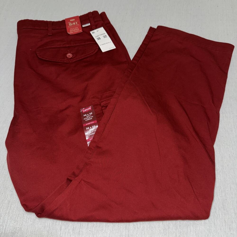 Levi’s 541 Red Jeans Mens 38x32 Athletic Fit Stretch Denim Pants BNWT New